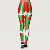 Leggings Lignes découpées - Rouge et vert (Dos)