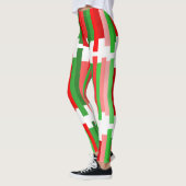 Leggings Lignes découpées - Rouge et vert (Gauche)