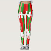 Leggings Lignes découpées - Rouge et vert (Devant)