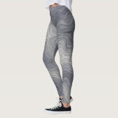 Leggings Lignes d'élévation douces – Échelle de gris (Gauche)