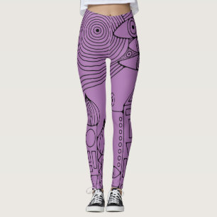 Leggings Lignes dessinées à la main par EDDArt - Venez ense