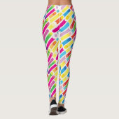 Leggings Lignes diagonales art d'arc-en-ciel de monogramme (Dos)