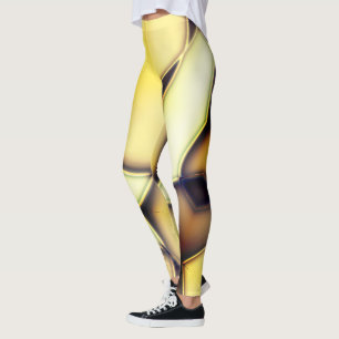 Leggings Lignes dorées arrondies sur le beige brûlé