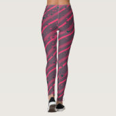 Leggings Lignes et Coeurs violets et roses (Dos)