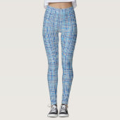 Leggings Lignes fines À damiers motif C08.Blue Offwhite BG (Devant)