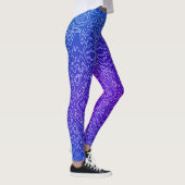 Leggings Lignes géométriques de courbe blanche sur bleu (Droite)