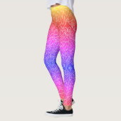 Leggings Lignes géométriques de courbe blanche sur bleu (Gauche)