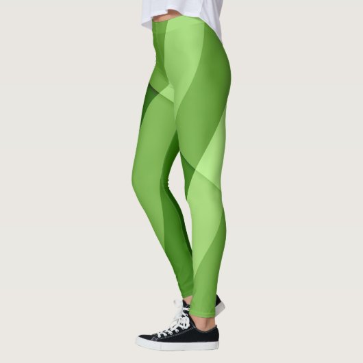 Leggings Lignes géométriques vertes vert clair (Gauche)