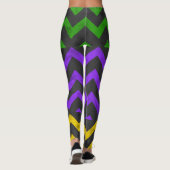 Leggings Lignes Mardi Gras Purple Green Yellow Chevron (Dos)