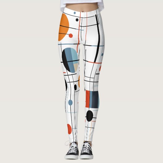 Leggings Lignes minimalistes modernes géométriques abstrait (Devant)