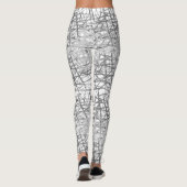 Leggings Lignes motif 2 tons avec Blanc BG (Dos)