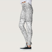 Leggings Lignes motif 2 tons avec Blanc BG (Gauche)