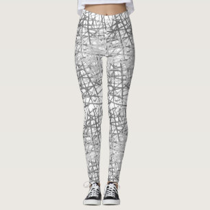 Leggings Lignes motif 2 tons avec Blanc BG