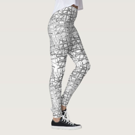 Leggings Lignes motif 2 tons avec Blanc BG (Droite)