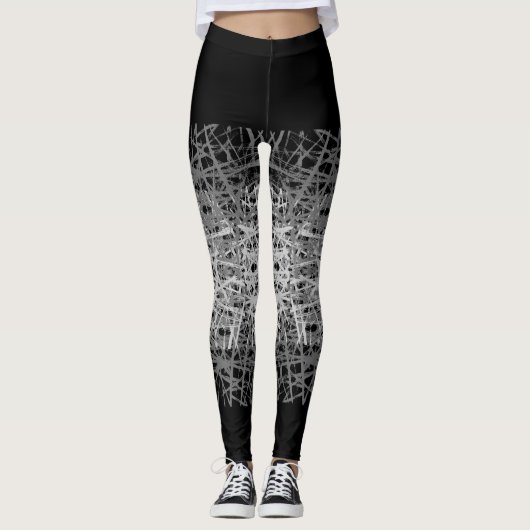 Leggings Lignes motif 2 tons b Black BG (Devant)