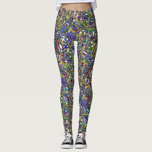 LEGGINGS LIGNES MULTICOLORÉES (Devant)