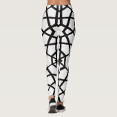 Leggings Lignes noires Abstraites motif sur blanc immaculé (Dos)