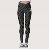 Leggings Lignes noires, design moderne. (Devant)