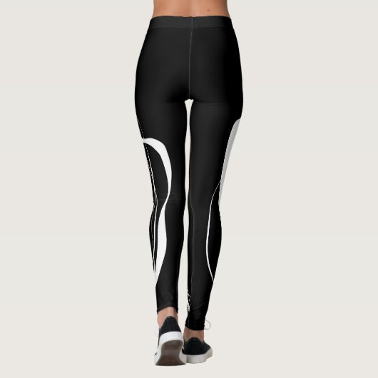 Leggings Lignes noires et blanches (Dos)