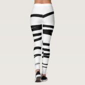 Leggings Lignes noires et blanches modernes Art Abstrait (Dos)