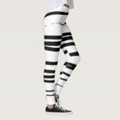 Leggings Lignes noires et blanches modernes Art Abstrait (Droite)