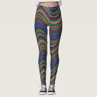 Leggings Lignes ondulées décoratives couleur art Abstrait