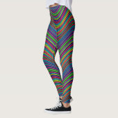 Leggings Lignes ondulées décoratives couleur art Abstrait (Gauche)