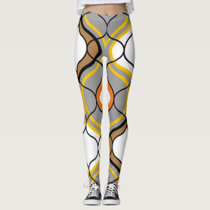 Leggings Lignes ondulées, motif géométrique transparent.