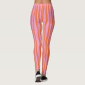 Leggings Lignes ondulées verticales rétro - pastel orange e (Dos)