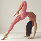 Leggings Lignes ondulées verticales rétro - pastel orange e