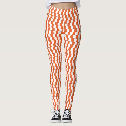 Leggings Lignes orange déroutantes (Devant)