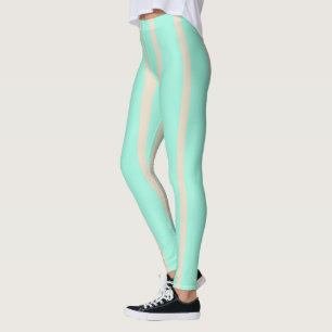 Leggings Lignes rayées bleu pastel clair et gris