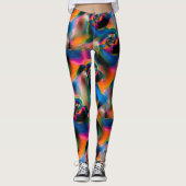 Leggings Lignes torsadées abstraites de couleur en sculptur (Devant)