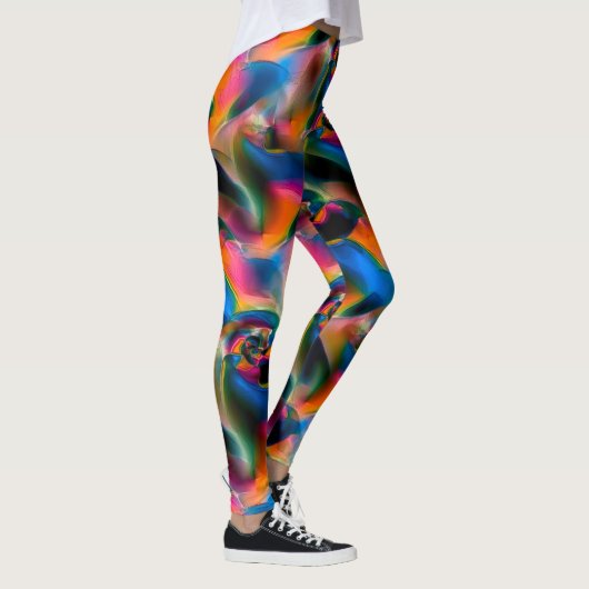 Leggings Lignes torsadées abstraites de couleur en sculptur (Droite)