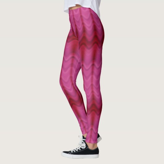 Leggings Lignes Tourbillonnant roses Abstraites (Gauche)