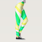 Leggings Lignes tracées à la main Ondes rayées colorées (Droite)
