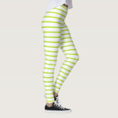 Leggings Lignes vertes de citron vert blanc (Droite)
