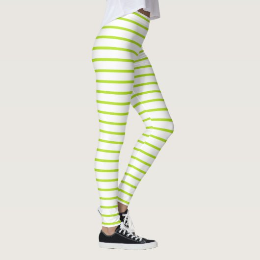 Leggings Lignes vertes de citron vert blanc (Droite)