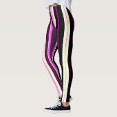 Leggings Lignes verticales Noir rose Amou Motif isométrique (Gauche)