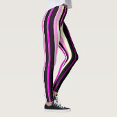 Leggings Lignes verticales Noir rose Amou Motif isométrique (Droite)