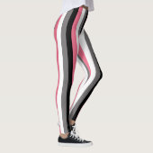Leggings Lignes verticales rayures rose blanc gris noir (Droite)