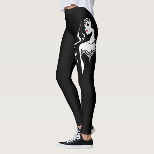 Leggings Ligue de Justice | Wonder Woman Noir Pop Art (Gauche)