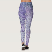 Leggings Lilac Acrylique Pourrissant L'Art Fluide Abstrait (Dos)
