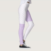 Leggings Lilac And White Stripes Purple Pattern (Droite)