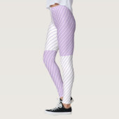 Leggings Lilac And White Stripes Purple Pattern (Gauche)