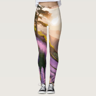 Leggings Lilac Blooms : L'art à flanc de colline au soleil