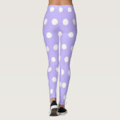 Leggings Lilac doux et blanc Polka Motif fille mignonne (Dos)