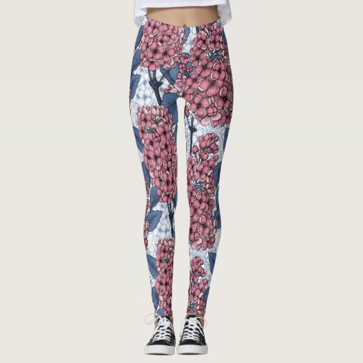 Leggings Lilac en rose et bleu (Devant)