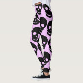 Leggings Lilac Esthétique Pastel Goth Skuls Gros Imprimé (Gauche)