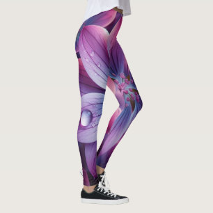 Leggings Lilac Floral violet et rose